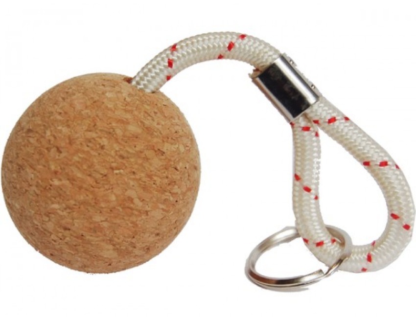 Talamex 53mm Cork Floating Keyring Sphere Round Ball Key Ring