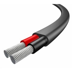 2 Core Flat Tinned Cable 2.5MM/14 AWG Black (29 AMPS) - Per meter