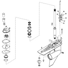 Lower gear case - Drive shaft / Water pump