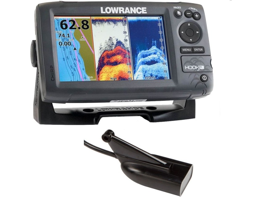 Lowrance HOOK 7 Chartplotter / Fishfinder c/w CHIRP Hybrid skimmer  transducer, Obsolete units (For reference), Bottom Line