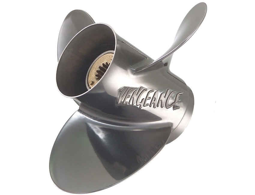 Hélice de style Mercury Vengeance 10,25 x 16, pièce n° 48-16986, pour hors-bord Mercury 40-60 CV, 13 dents cannelées, RH