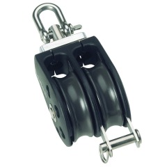 Barton Marine Size 3 Double Swivel Block + Becket 45mm - Plain bearing - N03231