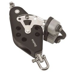 Barton Marine Size 2 Fiddle Swivel Block + Plastic Cam Cleat + Becket - 30/45mm - Plain bearing - N02731