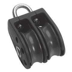 Barton Marine Size 3 Double Fixed Eye Block 45mm - Plain bearing - N03210