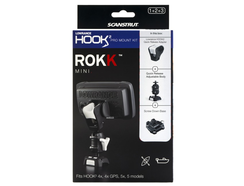 ROKK Pro mount kit for Lowrance Hook2 4x 5 - (with kayak track