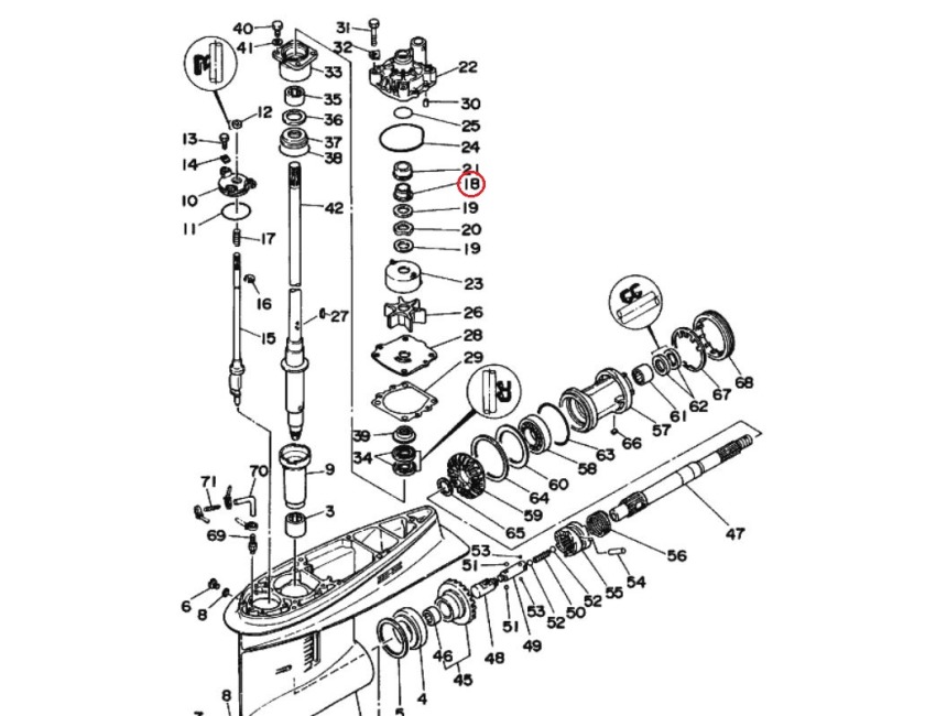 Yamaha outboard water pump diagram