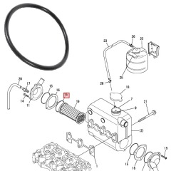 GENUINE YANMAR Heat Exchanger O ring - 3YM20 - 3YM30 - 128990-44100