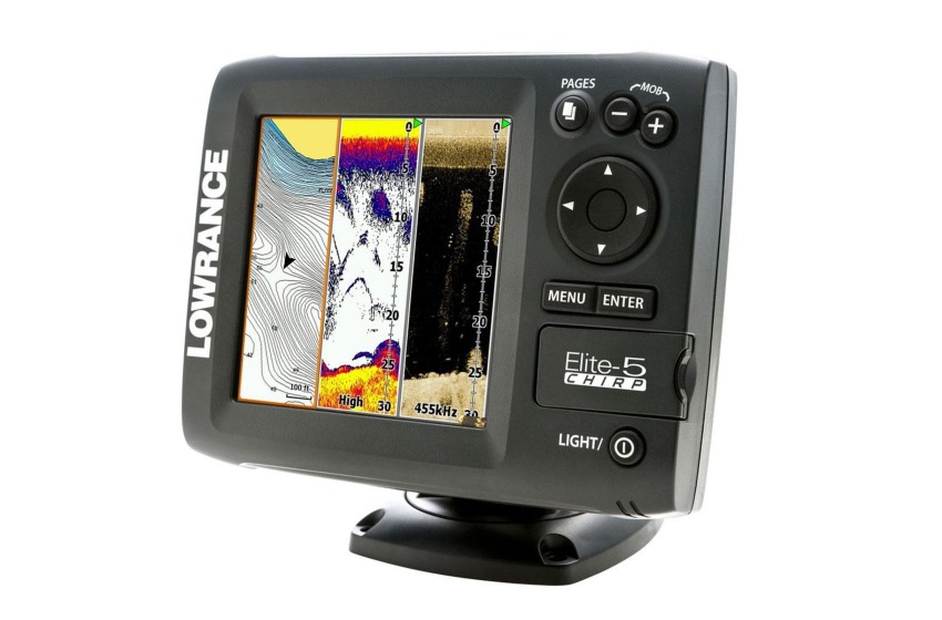 Lowrance Elite 5 Chirp c/w bracket & power cable (No